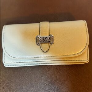 Brighton Elegant Cream Leather Clutch Wallet Large